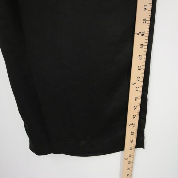 Vince Camuto Dress Pants Black Wide Leg Front Pleat Satin Pleated Trousers 24W - Picture 6 of 12